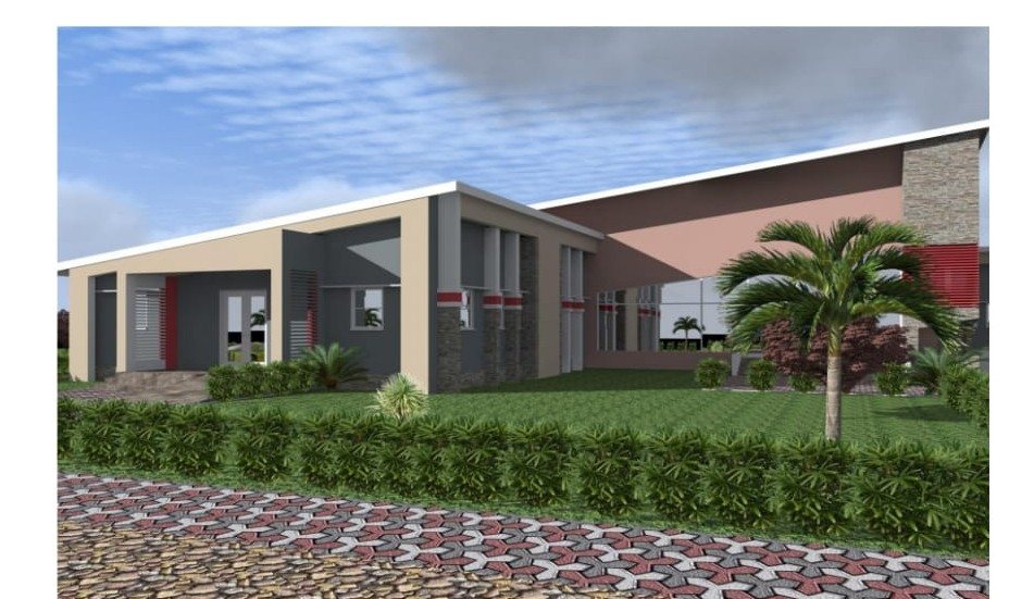 Design render — approach view, School of Early Childhood Education, OSCOE Ilesa